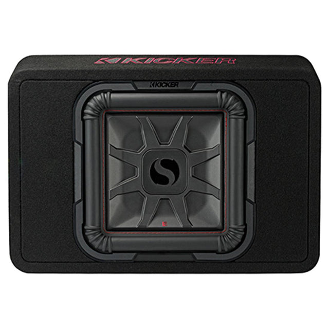 Kicker 46TL7T122 Sealed 2-Ohm Enclosure with Single Square L7T Series 12" Shallow-Mount Subwoofer