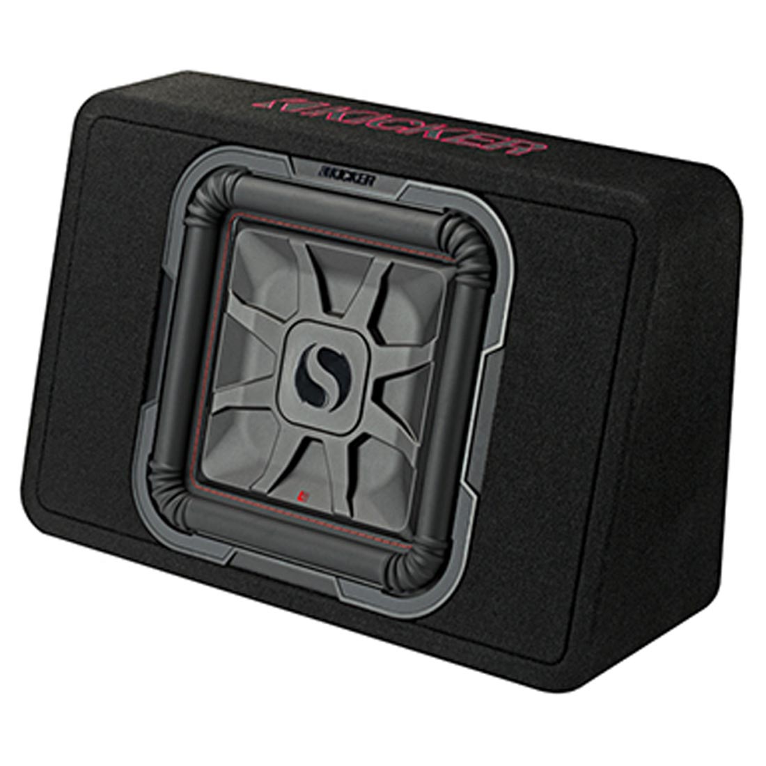 Kicker 46TL7T122 Sealed 2-Ohm Enclosure with Single Square L7T Series 12" Shallow-Mount Subwoofer