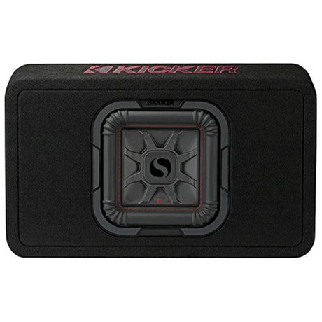 Kicker 46TL7T82 Sealed 2-Ohm Enclosure with Single Square L7T Series 8" Shallow-Mount Subwoofer