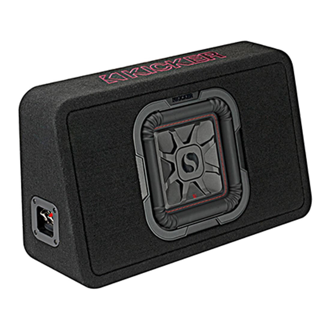 Kicker 46TL7T82 Sealed 2-Ohm Enclosure with Single Square L7T Series 8" Shallow-Mount Subwoofer