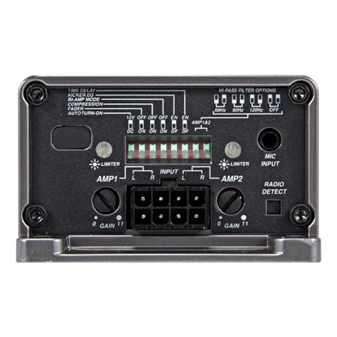 Kicker 47KEY200.4 Compact 4-Channel Car Amplifier with Automatic Tuning DSP