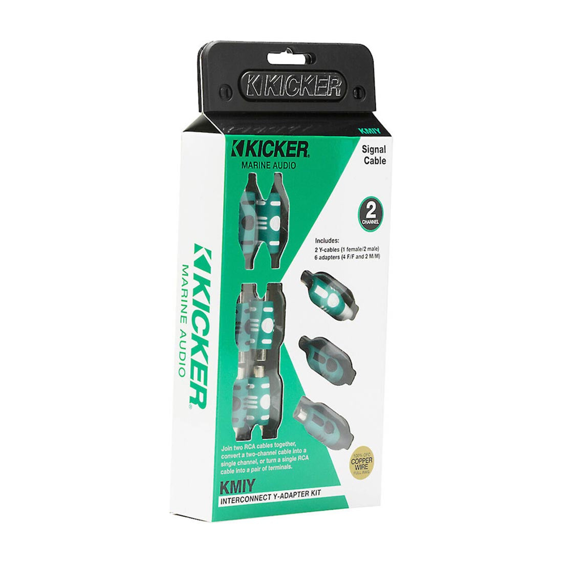 Kicker 47KMIY Marine Series RCA Y-Adapter Interconnect with Female Adapters