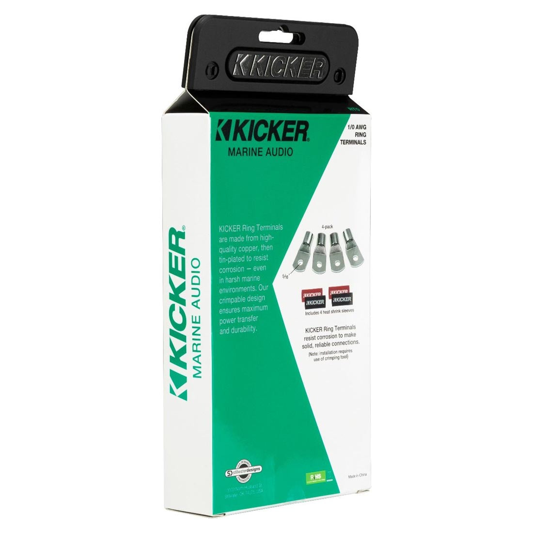 Kicker 47RT0 1/0 AWG Marine Ring Terminals - 4-Pack (47RT0)