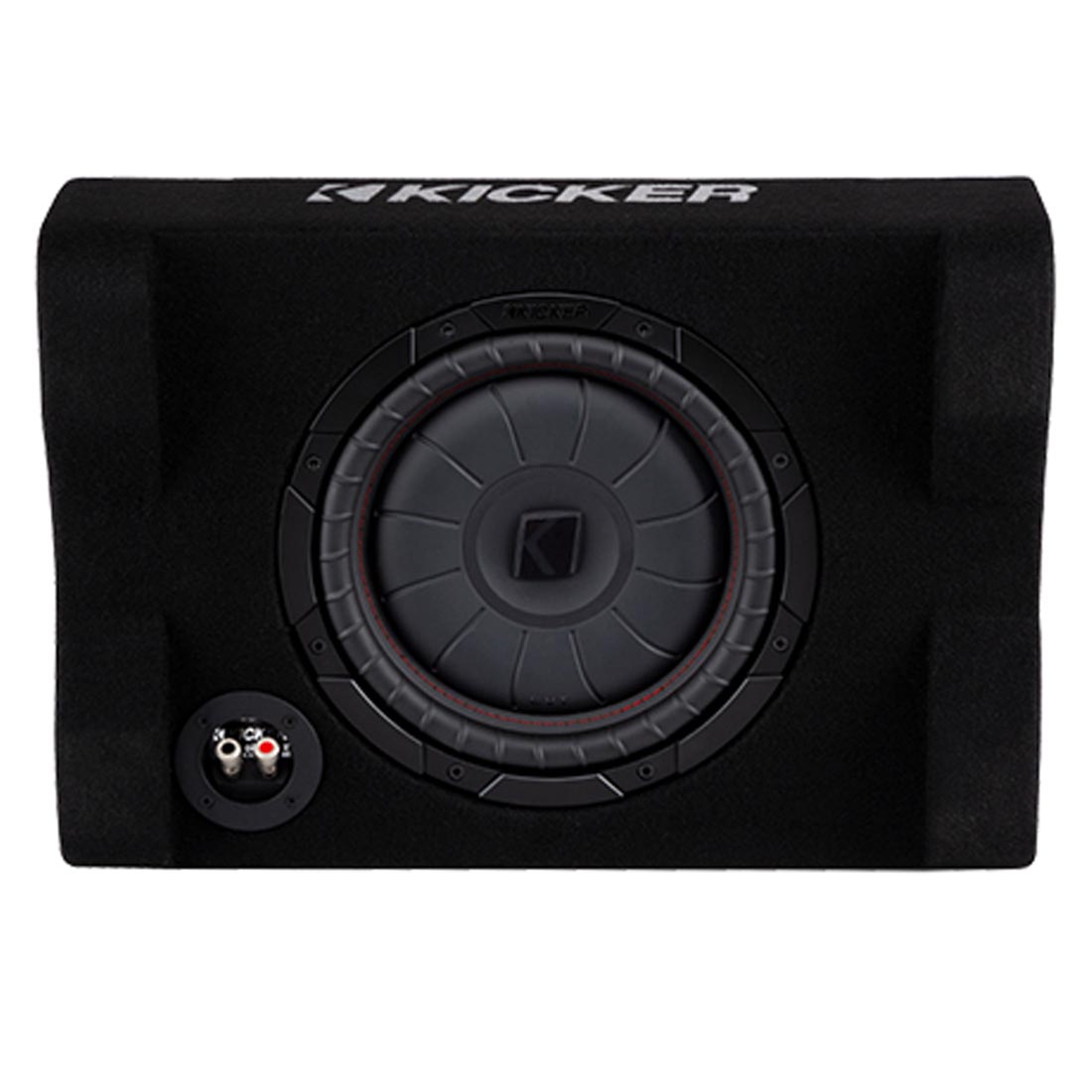 Kicker 48CVTDF102 Sealed Downward-Firing Enclosure with 10" 2-Ohm Shallow-Mount Subwoofer