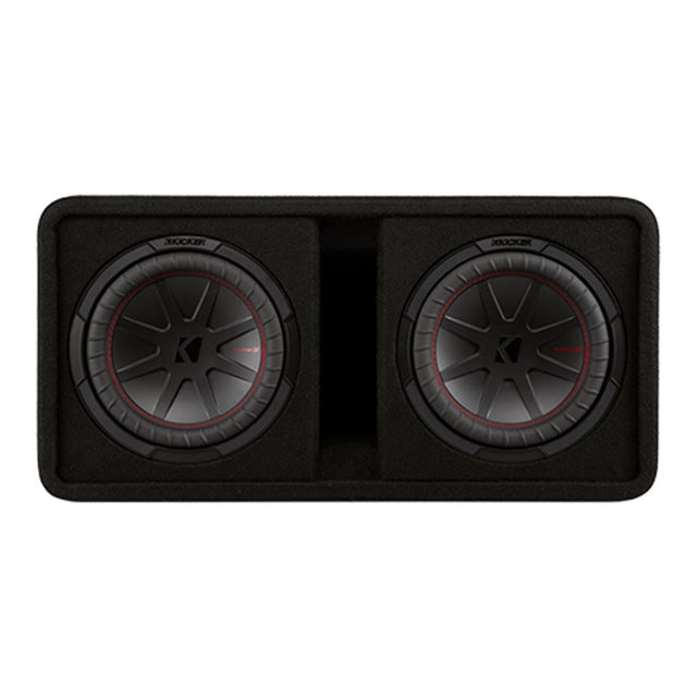 Kicker 48DCWR102 2-Ohm Ported Enclosure with Dual 10" CompR Subwoofers