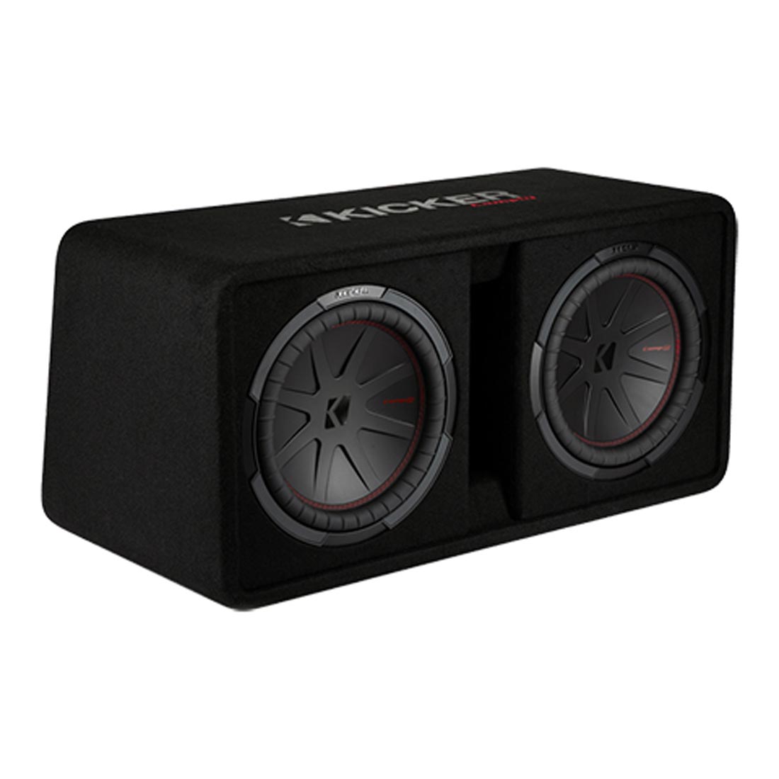 Kicker 448DCWR122 2-Ohm Ported Enclosure Loaded with Dual 12" CompR Subwoofers