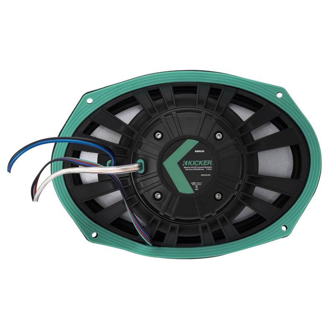 Kicker 48KMXL694 6"x9" Coaxial Marine Speakers with White and Charcoal Grilles