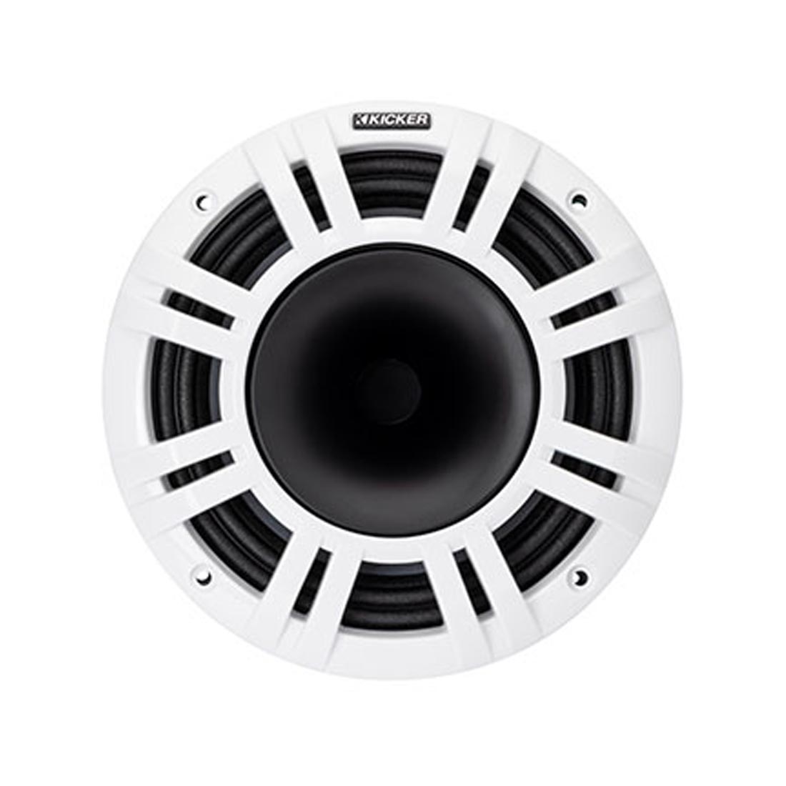 Kicker 48KMXL84 8" Coaxial Marine Speakers with White and Charcoal Grilles