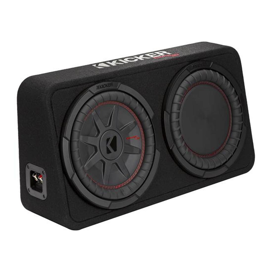 Kicker 48TCWRT102 Truck-Style 2-Ohm Sealed Enclosure with Single 10" CompRT Subwoofer and Passive Radiator