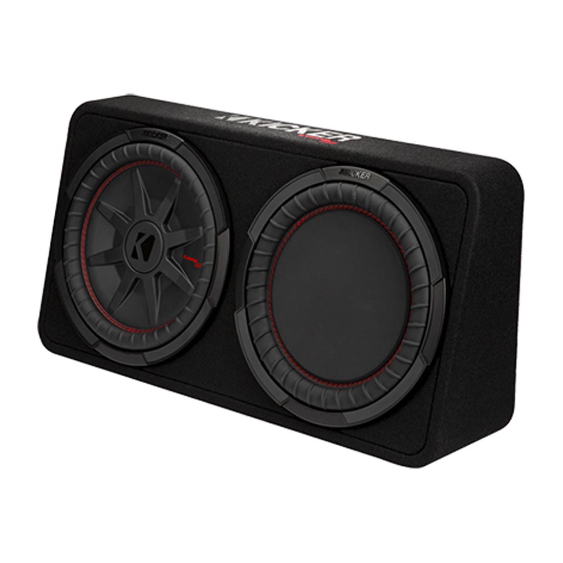 Kicker 48TCWRT122 Truck-Style 2-Ohm Sealed Enclosure with Single 12" CompRT Subwoofer and Passive Radiator