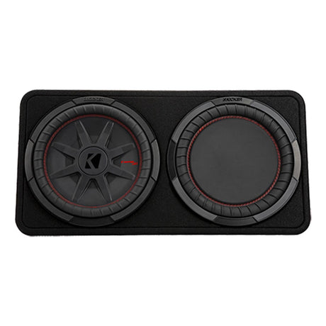 Kicker 48TCWRT122 Truck-Style 2-Ohm Sealed Enclosure with Single 12" CompRT Subwoofer and Passive Radiator