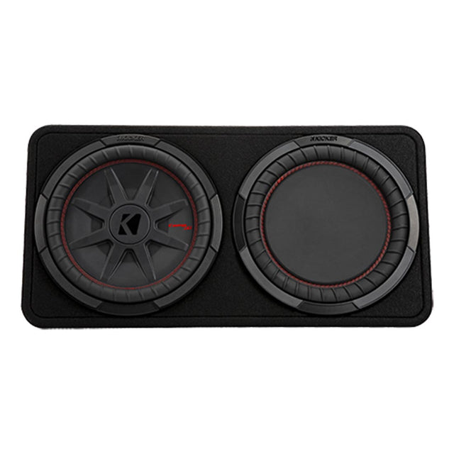 Kicker 48TCWRT122 Truck-Style 2-Ohm Sealed Enclosure with Single 12" CompRT Subwoofer and Passive Radiator