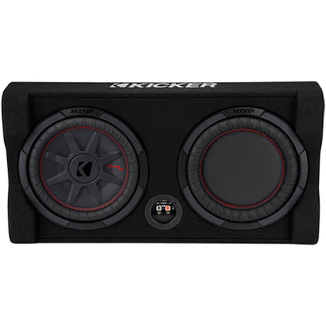 Kicker 48TRTP102 Sealed 2-Ohm Downward-Firing Enclosure with CompRT 10" Shallow-Mount Subwoofer and Passive Radiator