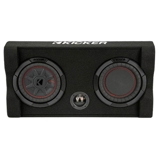 Kicker 48TRTP82 Sealed Downward-Firing Enclosure with CompRT 8" Shallow-Mount Subwoofer and Passive Radiator