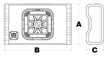 Kicker 49L7TDF102 Loaded Sealed Downward-Firing 2-Ohm Enclosure with Single L7T 10" Shallow-Mount Square Subwoofer