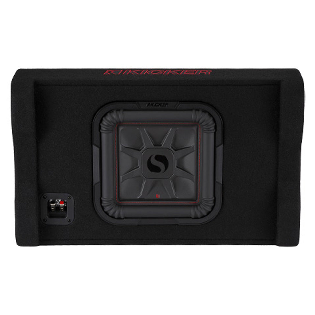 Kicker 49L7TDF102 Loaded Sealed Downward-Firing 2-Ohm Enclosure with Single L7T 10" Shallow-Mount Square Subwoofer