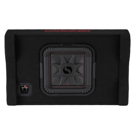 Kicker 49L7TDF102 Loaded Sealed Downward-Firing 2-Ohm Enclosure with Single L7T 10" Shallow-Mount Square Subwoofer