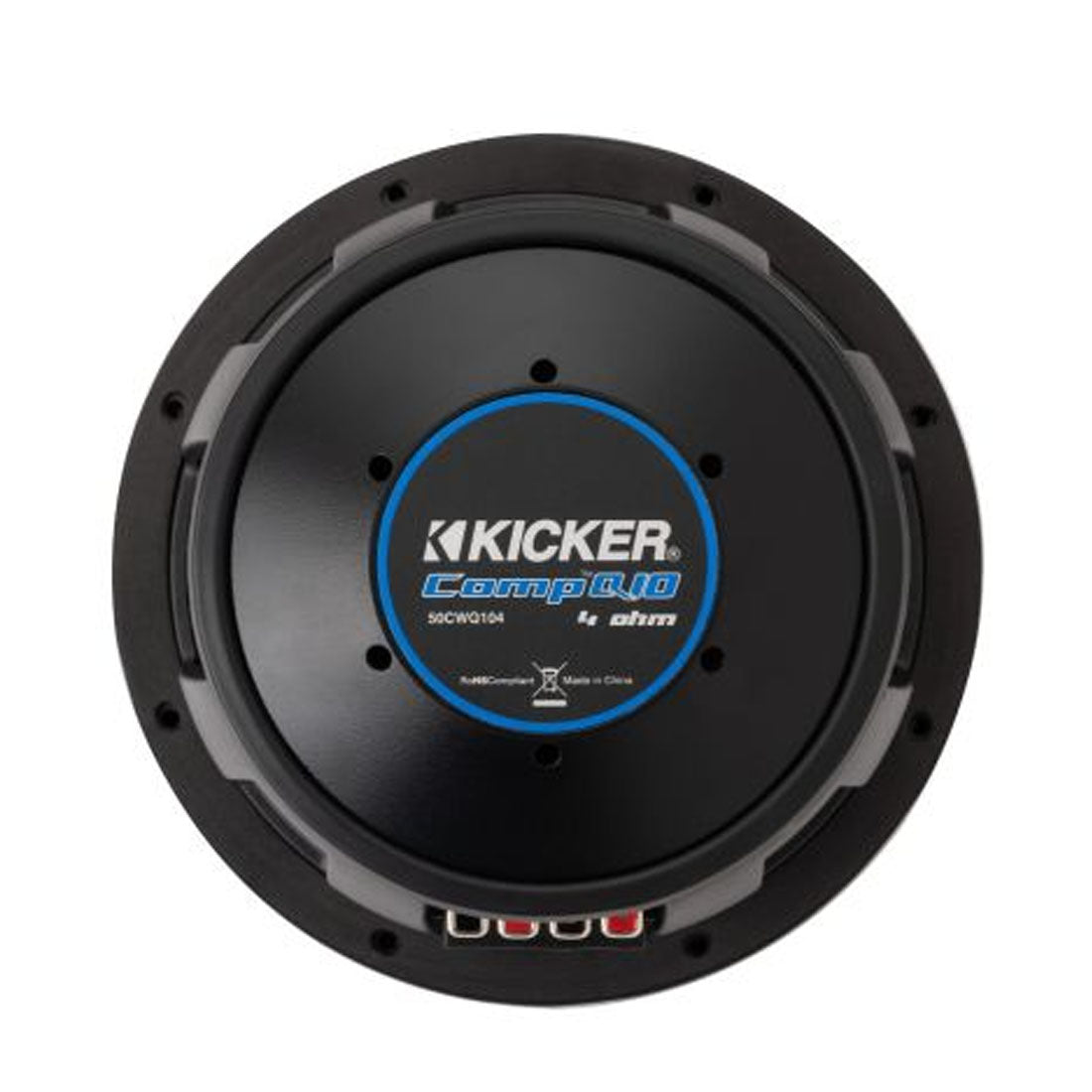 Kicker 51CWQ104 CompQ Series 10" Subwoofer With Dual 4-Ohm Voice Coils