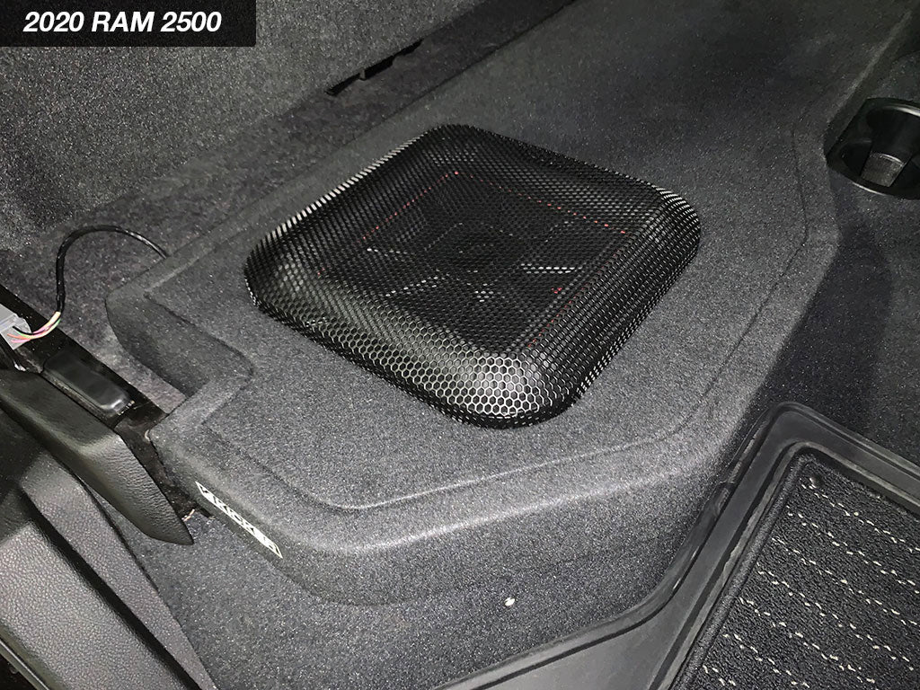 Kicker 51KRDL7T102 L7T Custom Fit 2-ohm Dual 10" Up Firing Subwoofer Enclosure Installed in 2020 Ram 2500