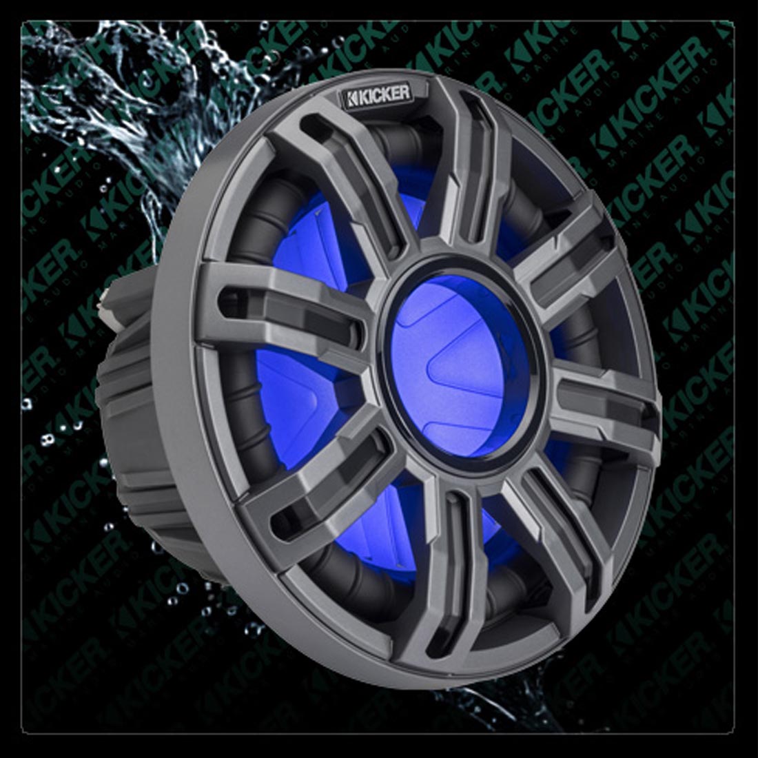 Kicker 51MWF102 10" Premium 2-Ohm Freeair Marine Subwoofer with LED Lighting - Each