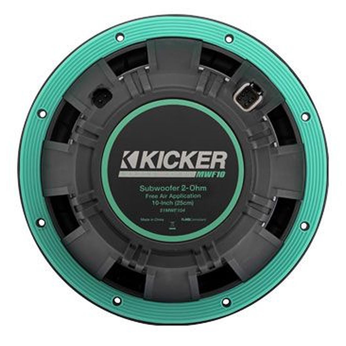 Kicker 51MWF102 10" Premium 2-Ohm Freeair Marine Subwoofer with LED Lighting - Each