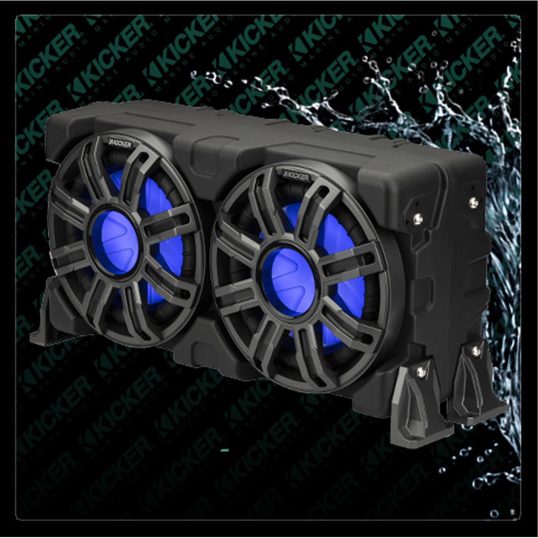 Kicker 51MWLE102 10" Premium 2-Ohm Marine Loaded Sealed Subwoofer Enclosure