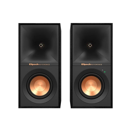 Klipsch R40PM Reference 4" Two Way Powered Bookshelf Speakers - Black - Pair