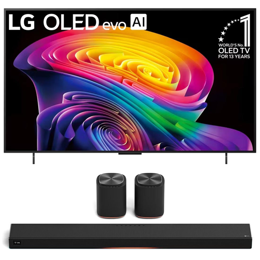 LG C6 OLED evo AI 4K Smart TV | Sound Suite Immersive Suite 5: H7 All-in-One Soundbar and M5 Wireless Speakers - 2026 Bundle