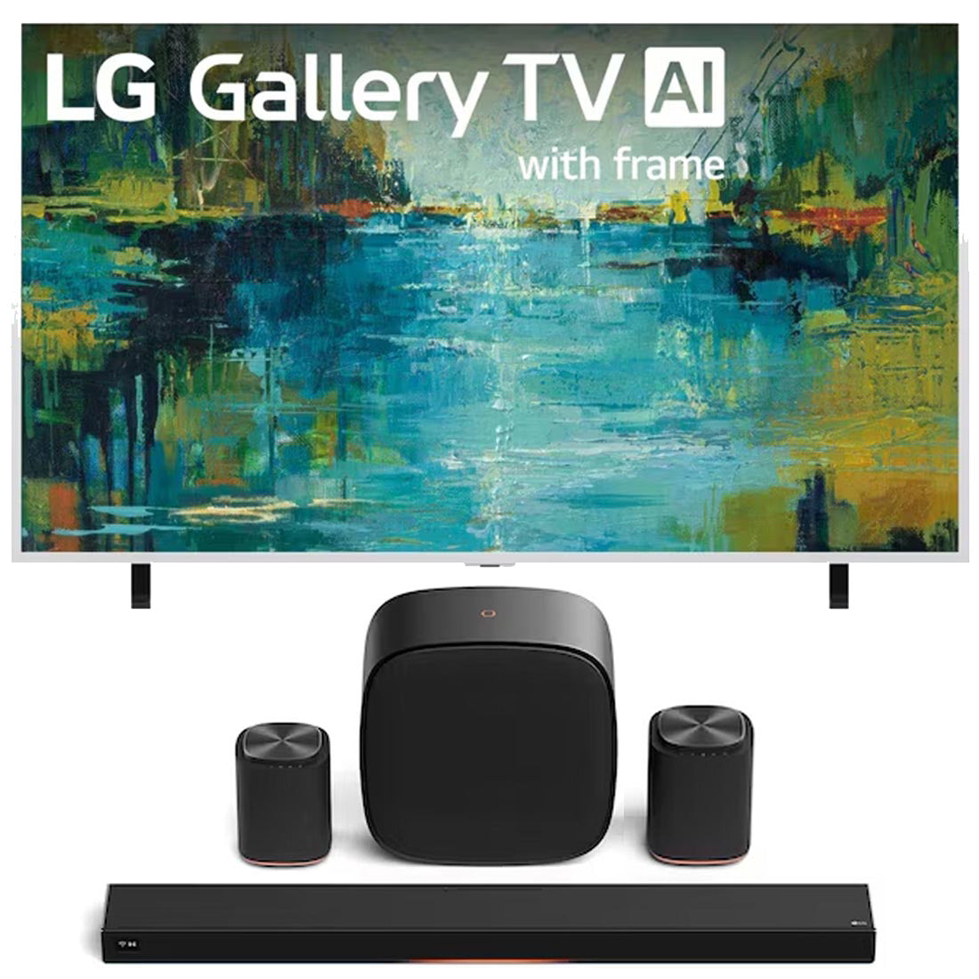LG LX7B Mini LED 4K Smart Gallery TV with Frame | Sound Suite: H7 Soundbar | W7 Subwoofer | M7 Speaker | M5 Speaker - Bundle