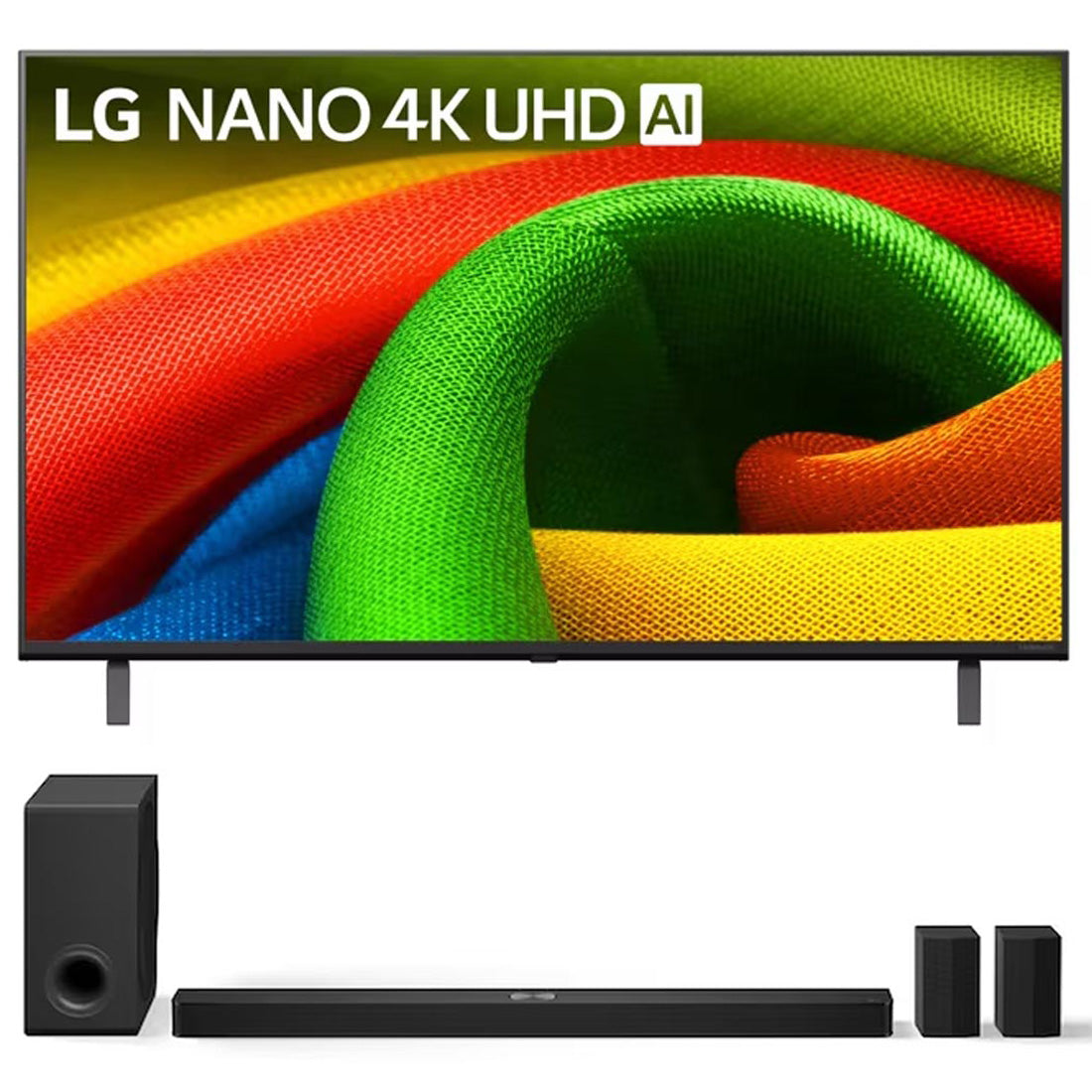 LG NU70 Nano 4K UHD AI Smart TV | S90TR 7.1.3 Channel Soundbar with Dolby Atmos and Rear Speakers - Bundle