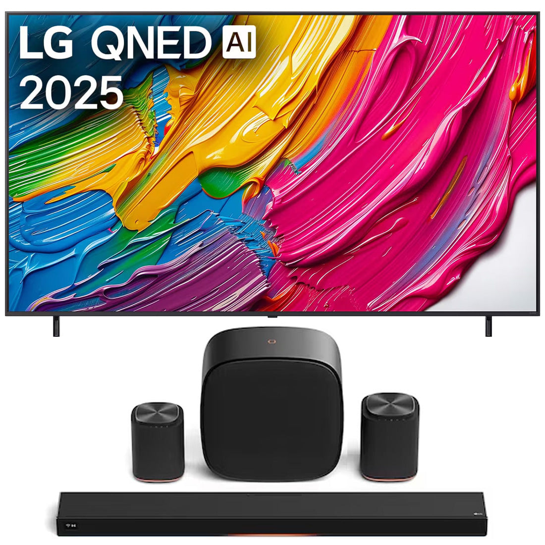 LG QNED82A QNED AI 4k Smart TV | Sound Suite: H7 Soundbar | W7 Subwoofer | M7 Speaker | M5 Speaker - Bundle