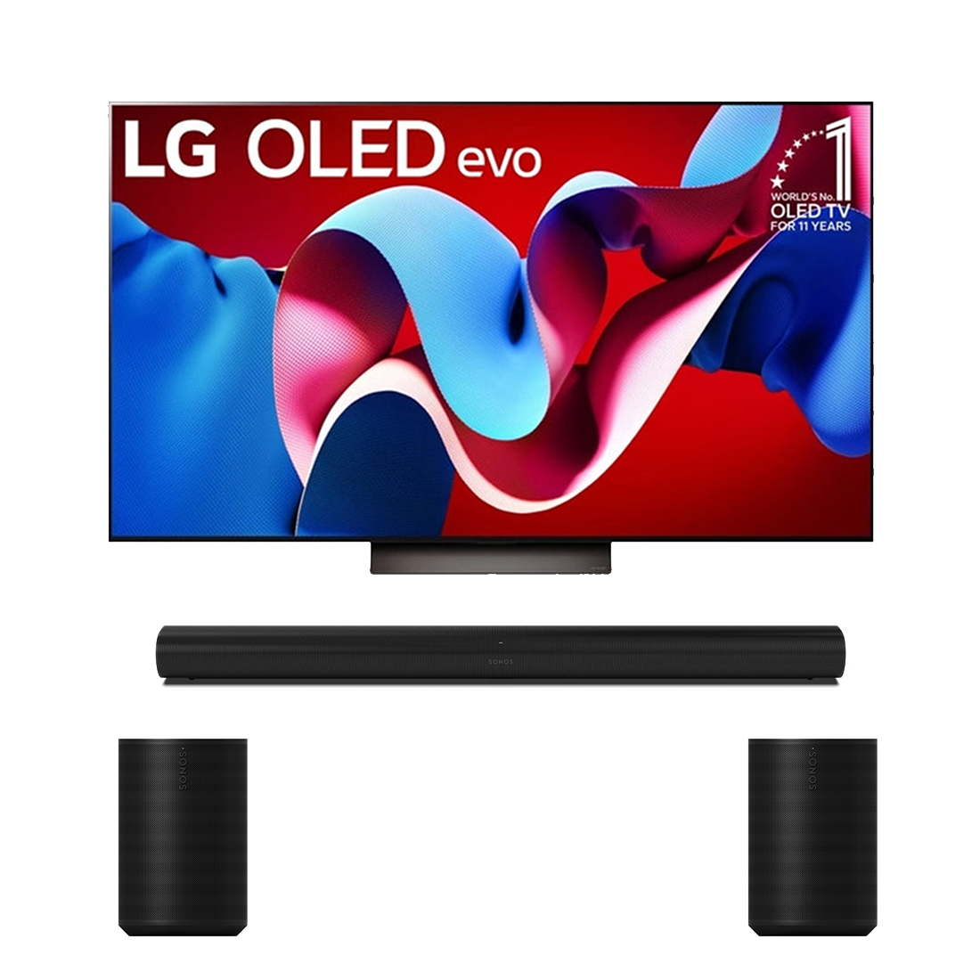 LG OLED C4PUA 4K Smart OLED Evo TV - 2024 Model | Sonos Surround Set with Arc - Arc | Era 100 (2) - Bundle