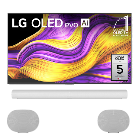 LG OLED G5 4K OLED Evo AI Concierge Smart TV - 2025 Model | Sonos Premium Surround Set with Arc - Arc | Era 300 (2) - Bundle
