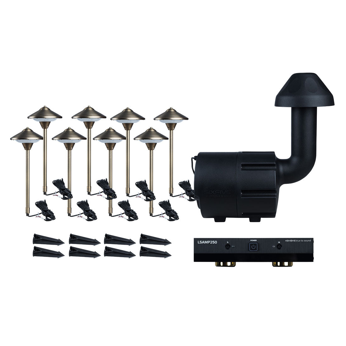 SixFive LSKIT8AMP Premium Outdoor Speaker System (LSKIT8AMPBLK)