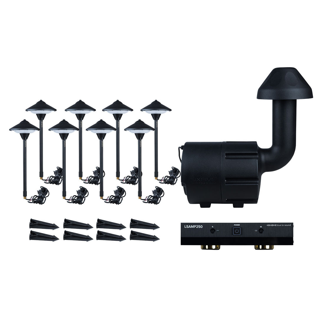 SixFive LSKIT8AMP Premium Outdoor Speaker System (LSKIT8AMPBLK)