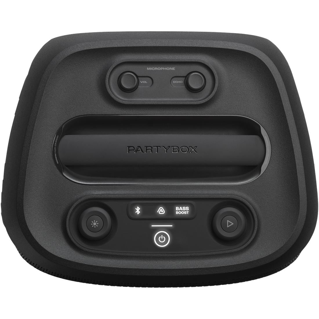 Black PartyBox Encore 2 portable speaker top control panel