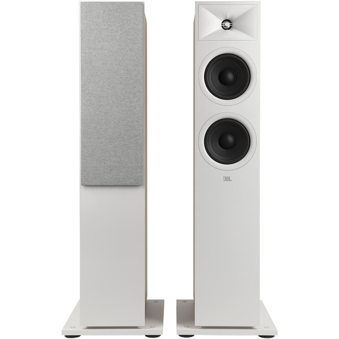 Pair of JBL Stage 260F speakers in latte finish