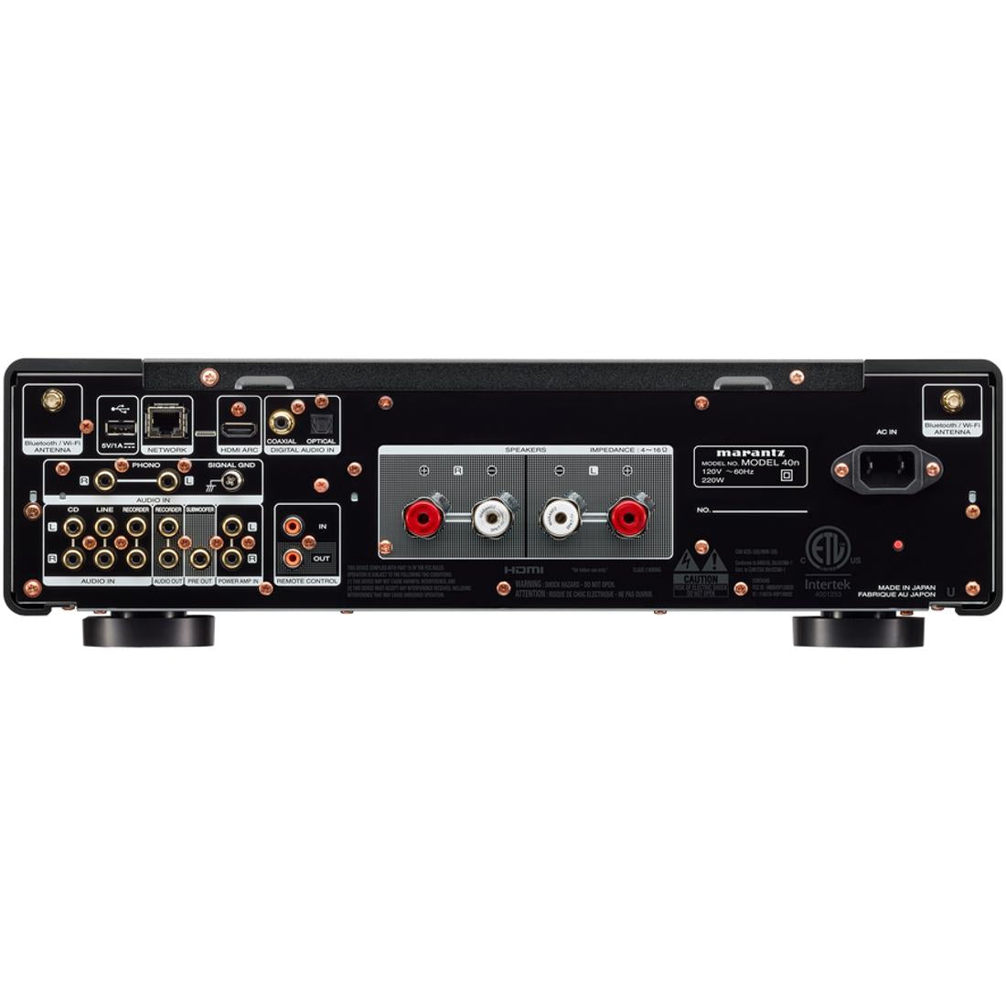 Back view of Marantz Model 40n audio amplifier with I/O panel