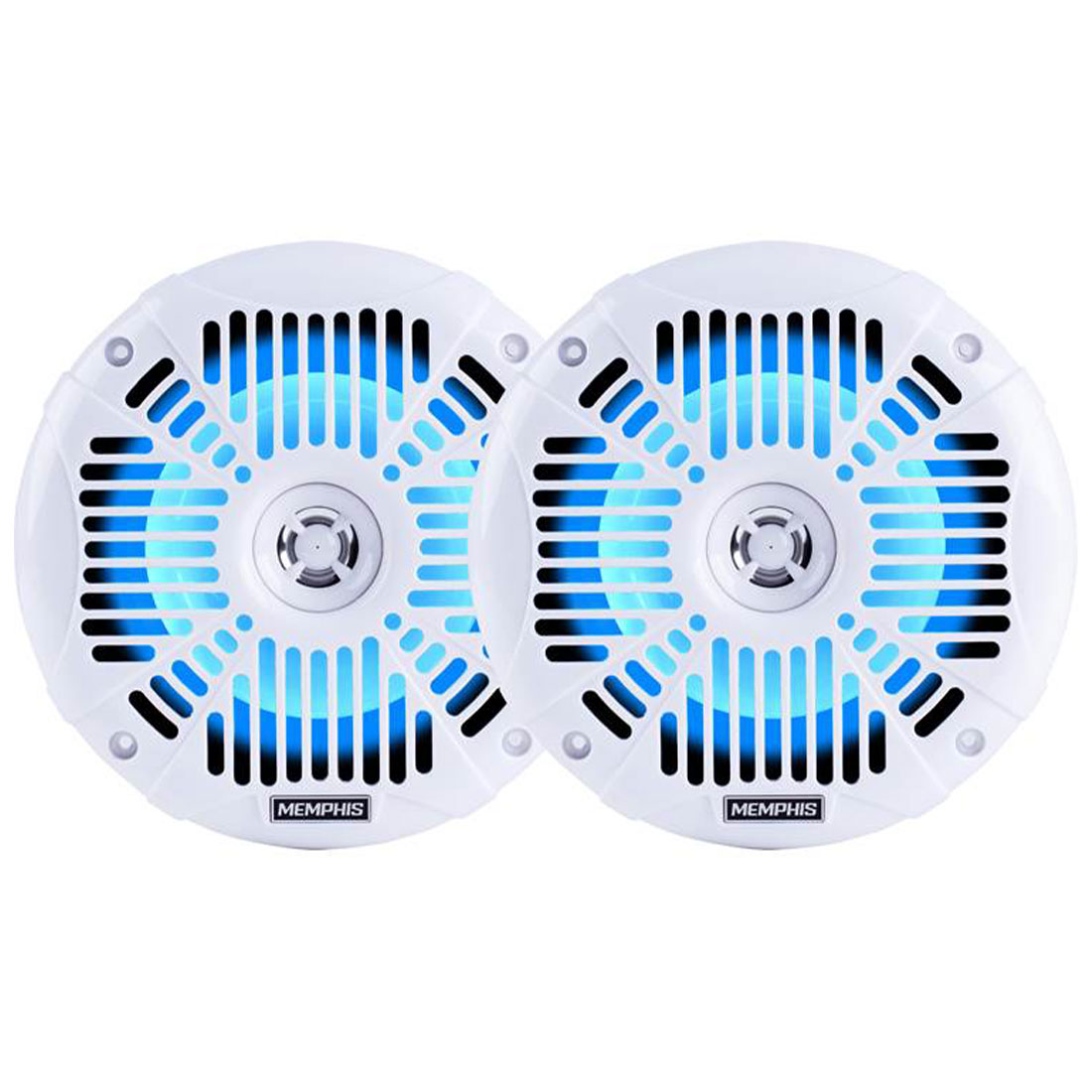 Memphis Audio MXA602SLW 6.5" 2-Way LED Powersports Speakers - White (MXA602SLW)