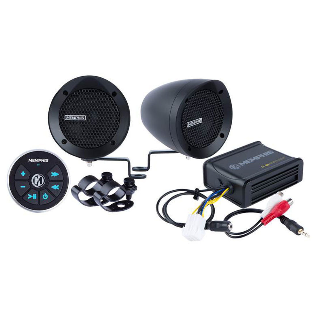 Memphis Audio MXABMB2BT Motorcycle Handlebar Bluetooth Sound System - Black (MXABMB2BT)