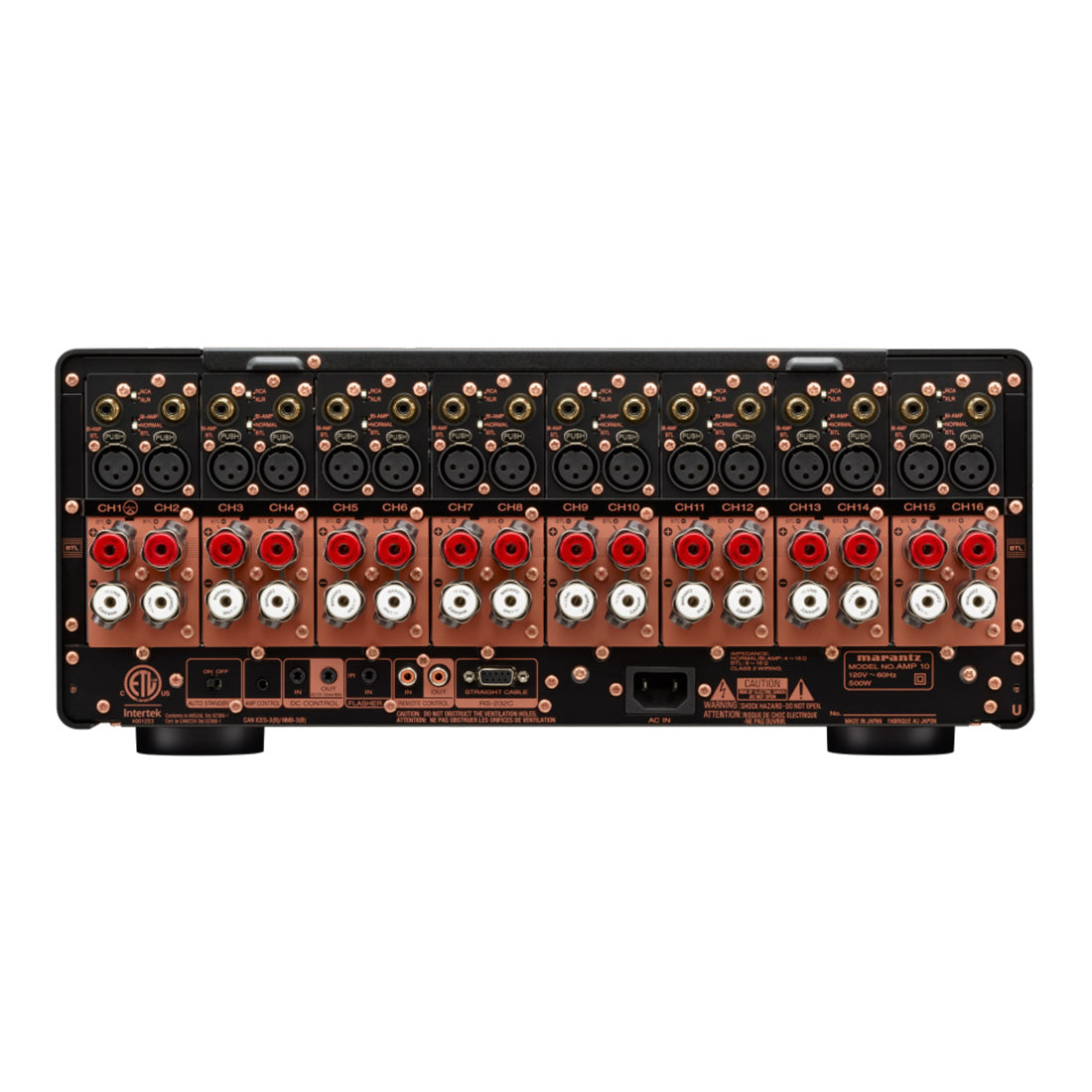 Marantz AMP10 Reference 16 Channel Amplifier rear input/output panel