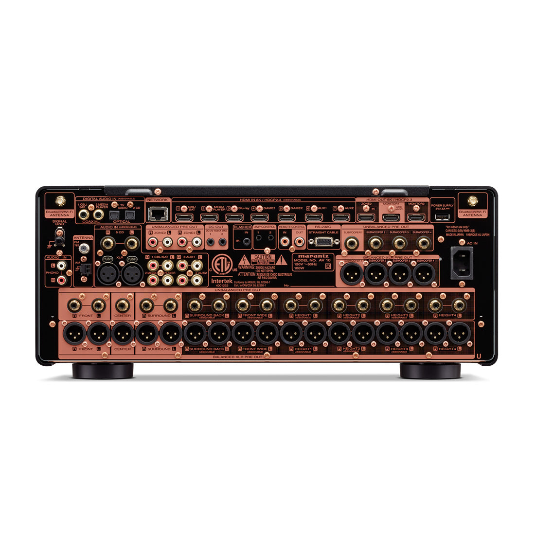 Marantz AV10 15.4 Channel Home Theatre Pre-Amplifier rear I/O panel