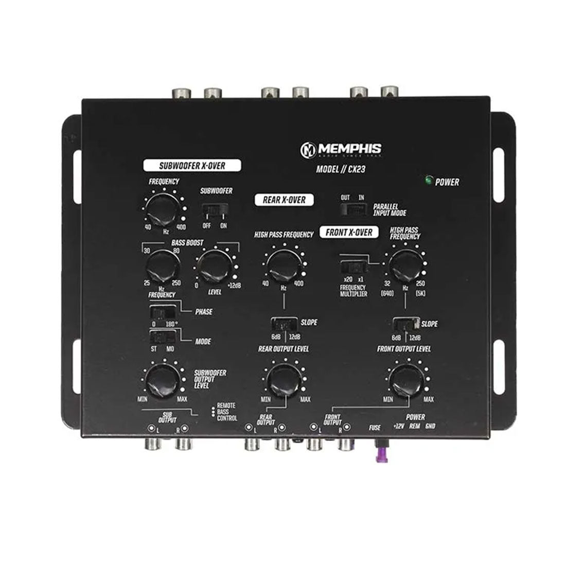 Memphis Audio CX23 3-Way Car Electronic Crossover Processor with Bass Remote (CX23)