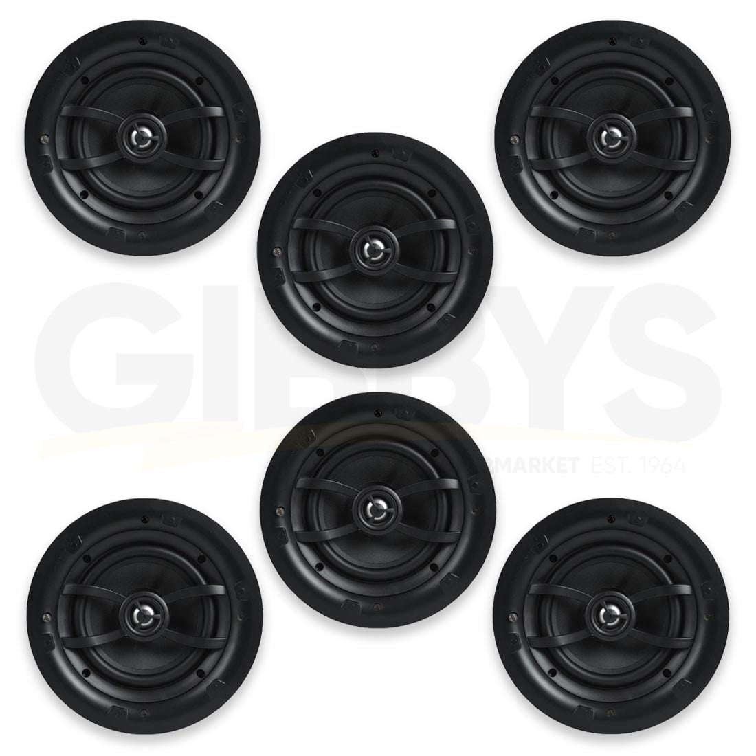 Crossroads NIC60-H-T 6" 70 Volt Frameless In-Ceiling Speaker - Bundle (NIC60HT)