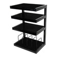 NorStone NORESSHFVBKSN Esse HIFI Vinyl rack 4 Shelves Satin Black Glass
