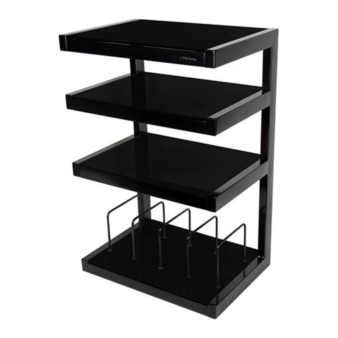 NorStone NORESSHFVBKSN Esse HIFI Vinyl rack 4 Shelves Satin Black Glass