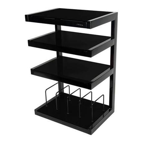NorStone NORESSHFVBKSN Esse HIFI Vinyl rack 4 Shelves Satin Black Glass