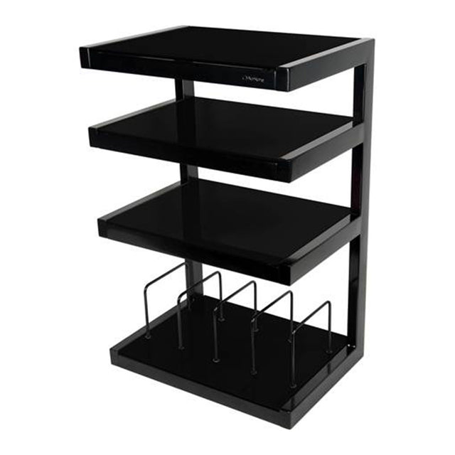 NorStone NORESSHFVBKSN Esse HIFI Vinyl rack 4 Shelves Satin Black Glass
