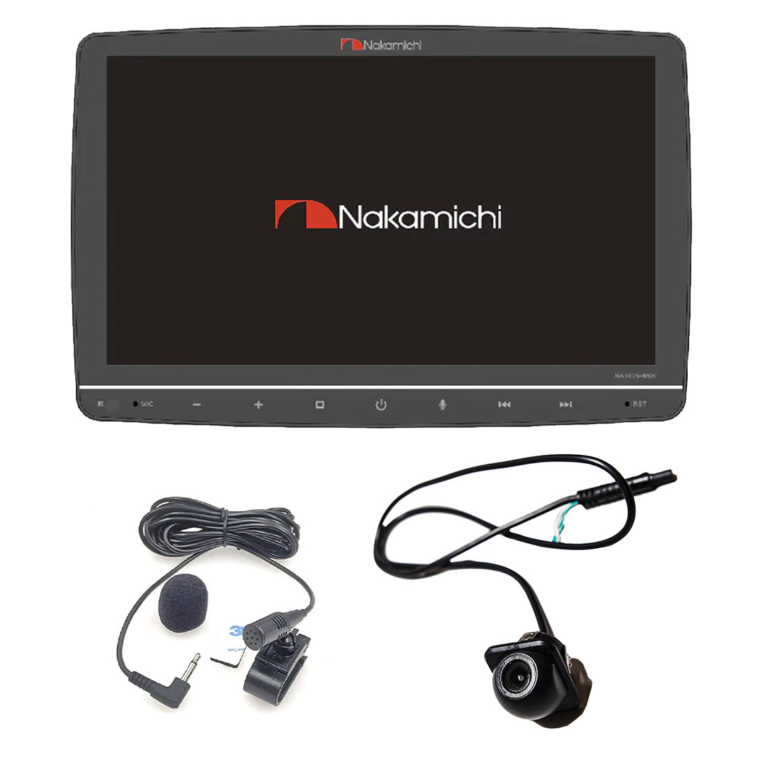 Nakamichi NA3625-WUX 10.1" Mechless Receiver | BTMIC-6 External Microphone | EchoMaster RVC 5721 Backup Camera- Bundle