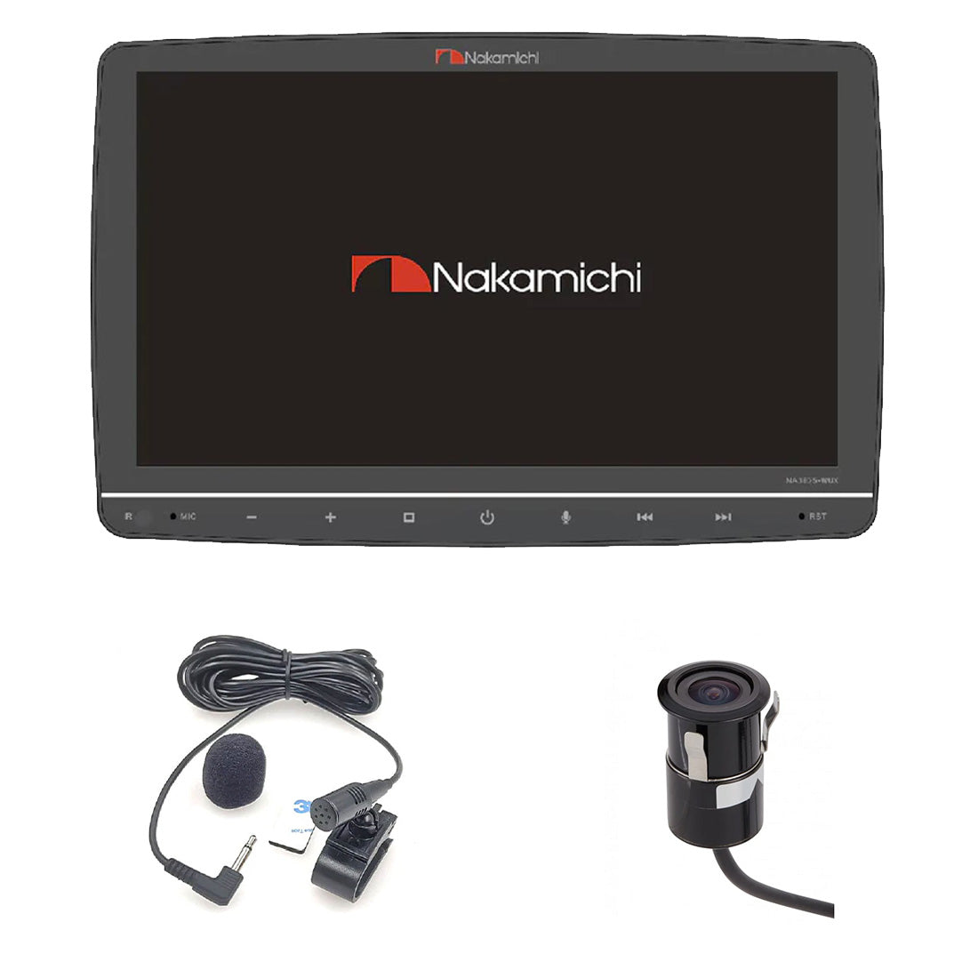 Nakamichi NA3625-WUX 10.1" Mechless Receiver | BTMIC-6 External Microphone | EchoMaster CAM551 Backup Camera - Bundle